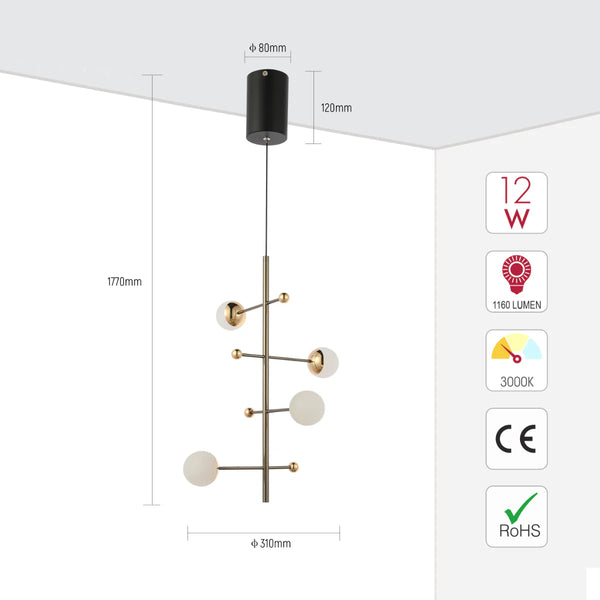 Modern Spacious Chandelier Ceiling Light Gold