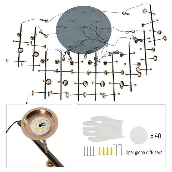 Modern Spacious Chandelier Ceiling Light Gold