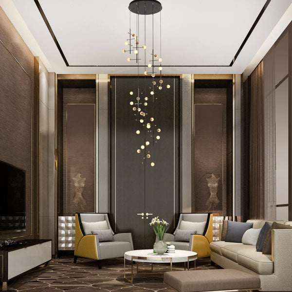 Modern Spacious Chandelier Ceiling Light Gold