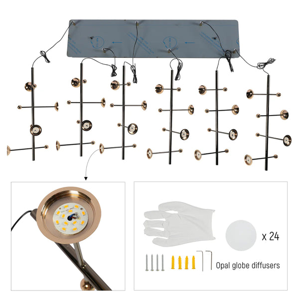 Modern Spacious Chandelier Ceiling Light Gold