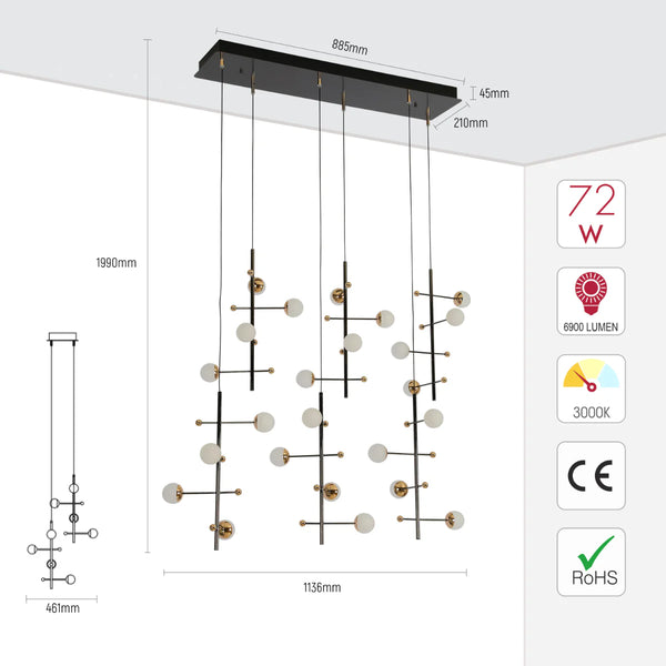 Modern Spacious Chandelier Ceiling Light Gold