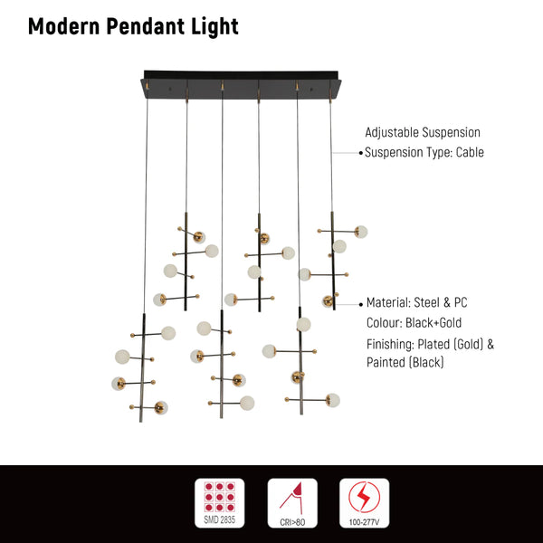 Modern Spacious Chandelier Ceiling Light Gold