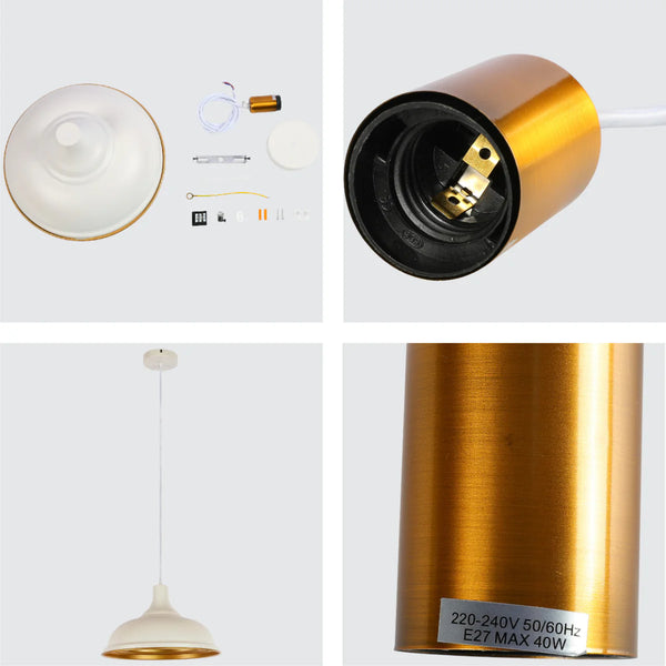 Modern Step Pendant Light - 38cm Metal Shade in Varied Hues