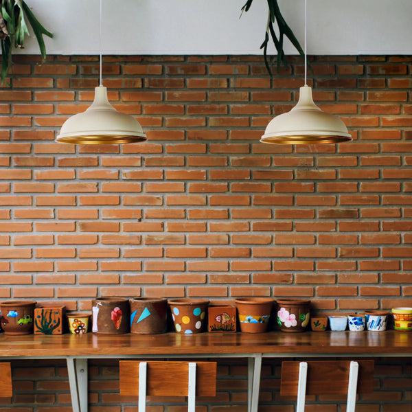 Modern Step Pendant Light - 38cm Metal Shade in Varied Hues