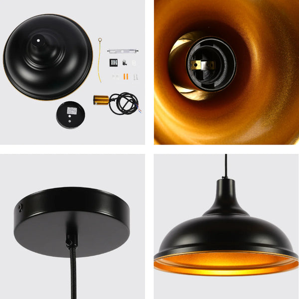 Modern Step Pendant Light - 38cm Metal Shade in Varied Hues