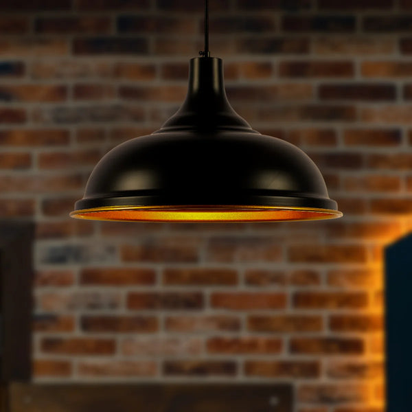 Modern Step Pendant Light - 38cm Metal Shade in Varied Hues
