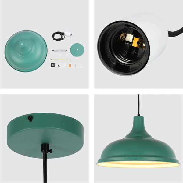Modern Step Pendant Light - 38cm Metal Shade in Varied Hues