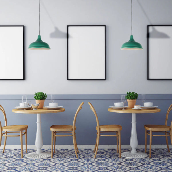 Modern Step Pendant Light - 38cm Metal Shade in Varied Hues