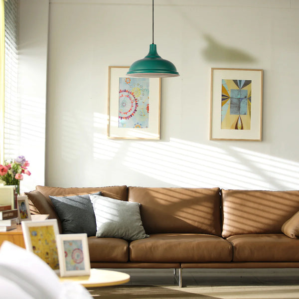 Modern Step Pendant Light - 38cm Metal Shade in Varied Hues