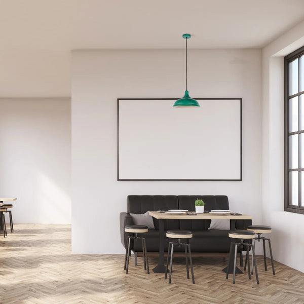 Modern Step Pendant Light - 38cm Metal Shade in Varied Hues