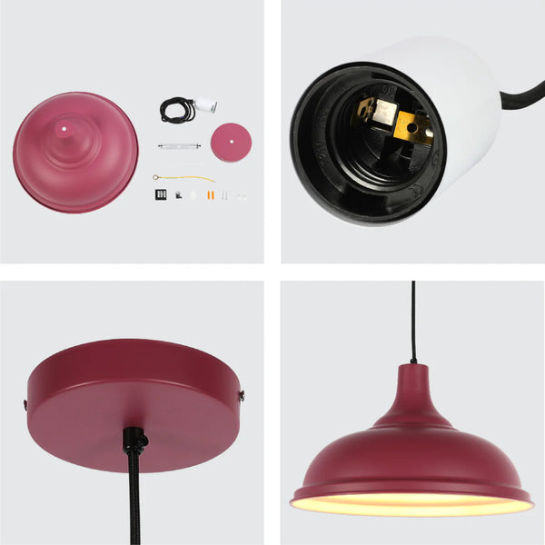 Modern Step Pendant Light - 38cm Metal Shade in Varied Hues