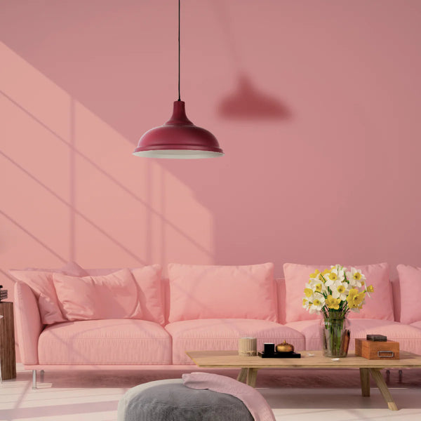 Modern Step Pendant Light - 38cm Metal Shade in Varied Hues