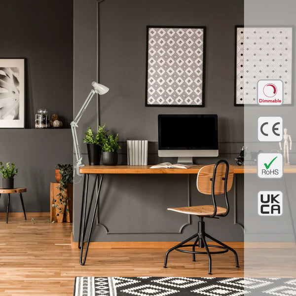 TEKLED Modern Swing Arm LED Desk Lamp-7W Dimmable 3 CCT Options