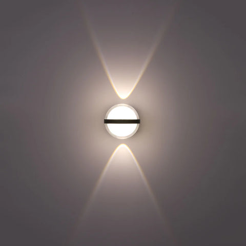 Modern Triple-source Up Down Decorative and Ball LED Wall Light Black 4000K 12W