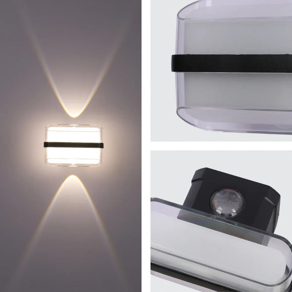 Modern Triple-source Up Down Decorative Band LED Wall Light Black 4000K 12W