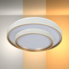 Modern Two-Layer LED Flush Mount Ceiling Light with Remote Control