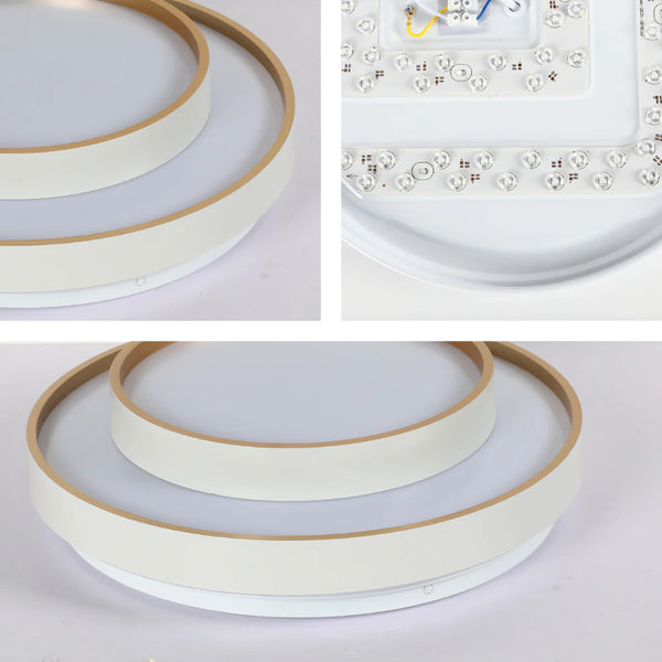 Modern Two-Layer LED Flush Mount Ceiling Light with Remote Control