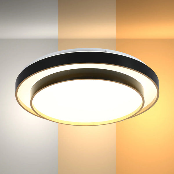 Modern Two-Layer LED Flush Mount Ceiling Light with Remote Control