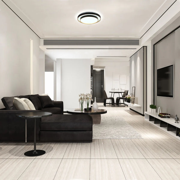 Modern Two-Layer LED Flush Mount Ceiling Light with Remote Control