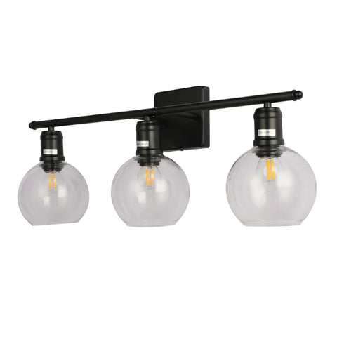 Modern-Vintage Wall Light with Clear Globes
