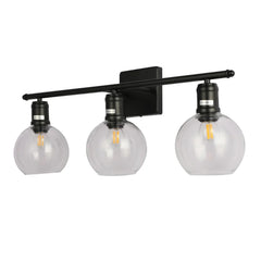 Modern-Vintage Wall Light with Clear Globes