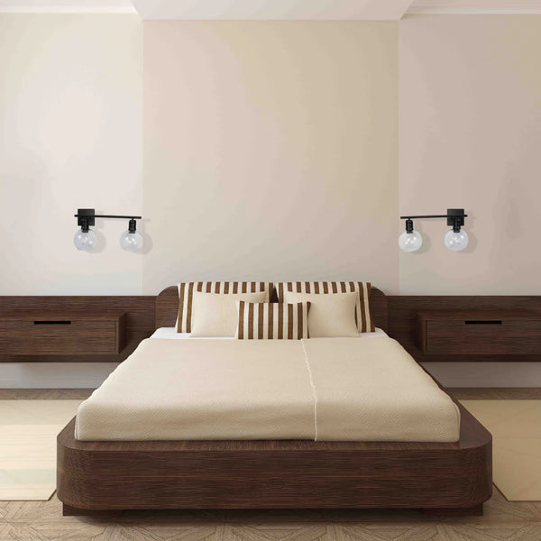 Modern-Vintage Wall Light with Clear Globes