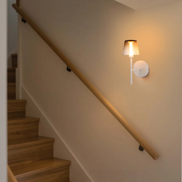 Modern Glass Wall Light – Integrated LED, 300mm Width, Ombre or Clear Shade