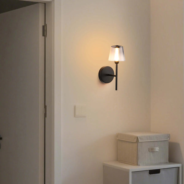 Modern Glass Wall Light – Integrated LED, 300mm Width, Ombre or Clear Shade