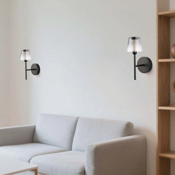 Modern Glass Wall Light – Integrated LED, 300mm Width, Ombre or Clear Shade