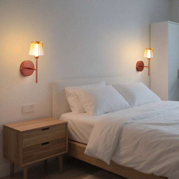 Modern Glass Wall Light – Integrated LED, 300mm Width, Ombre or Clear Shade