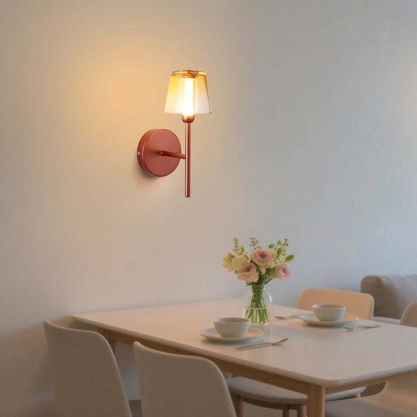 Modern Glass Wall Light – Integrated LED, 300mm Width, Ombre or Clear Shade