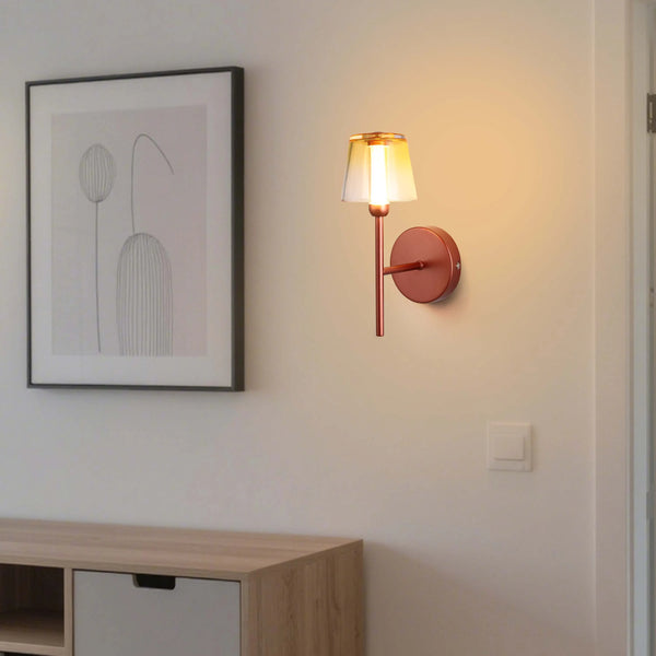 Modern Glass Wall Light – Integrated LED, 300mm Width, Ombre or Clear Shade