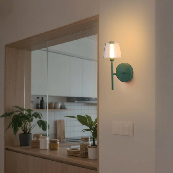 Modern Glass Wall Light – Integrated LED, 300mm Width, Ombre or Clear Shade