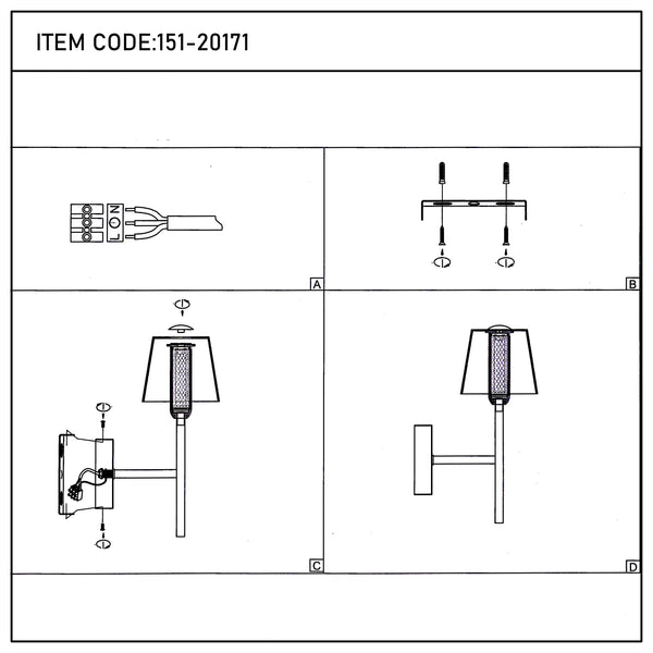 Modern Glass Wall Light – Integrated LED, 300mm Width, Ombre or Clear Shade