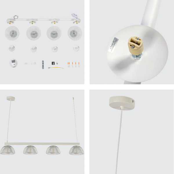 Modern White Mesh Cage Dome Chandelier with G9 Bulbs - 950mm