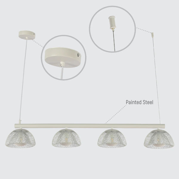 Modern White Mesh Cage Dome Chandelier with G9 Bulbs - 950mm