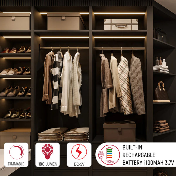 TEKLED Motion Sensor LED Cabinet Light with Rechargeable Battery