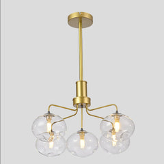 Multi-Arm Dimpled Globe Ceiling Light Elegant Gold