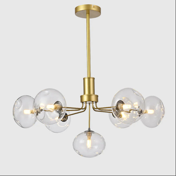 Multi-Arm Dimpled Globe Ceiling Light Elegant Gold