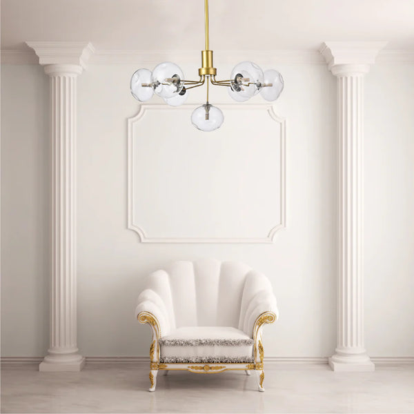 Multi-Arm Dimpled Globe Ceiling Light Elegant Gold