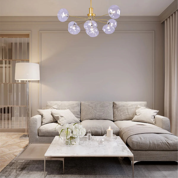 Multi-Arm Dimpled Globe Ceiling Light Elegant Gold
