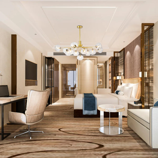 Multi-Arm Dimpled Globe Ceiling Light Elegant Gold