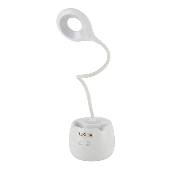 Multifunctional Rechargeable LED Ring Desk Lamp with Pencil Holder