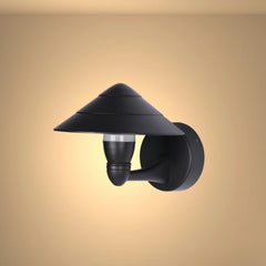 Mushroom Black Cone Modern LED Outdoor Lantern Wall Light
