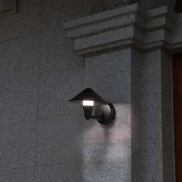 Mushroom Black Cone Modern LED Outdoor Lantern Wall Light
