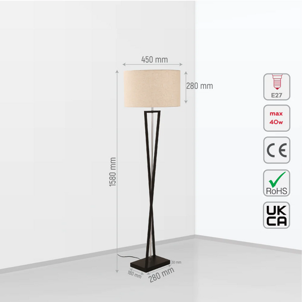 TEKLED
Nordic Art Deco Floor Lamp Black Nickel Flaxen