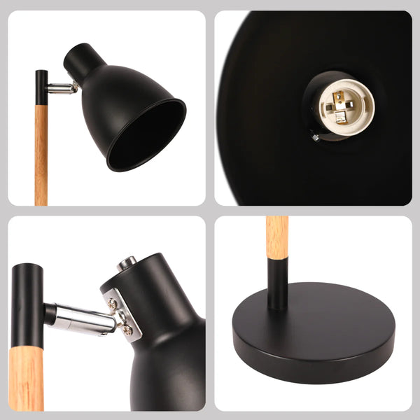 Nordic Elegance Desk Lamp with Dominant Wood Feature