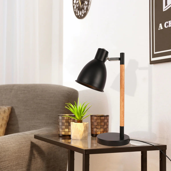 Nordic Elegance Desk Lamp with Dominant Wood Feature