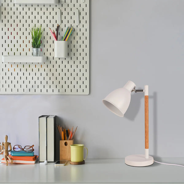 Nordic Elegance Desk Lamp with Dominant Wood Feature