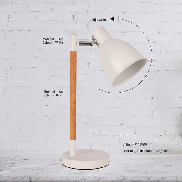Nordic Elegance Desk Lamp with Dominant Wood Feature
